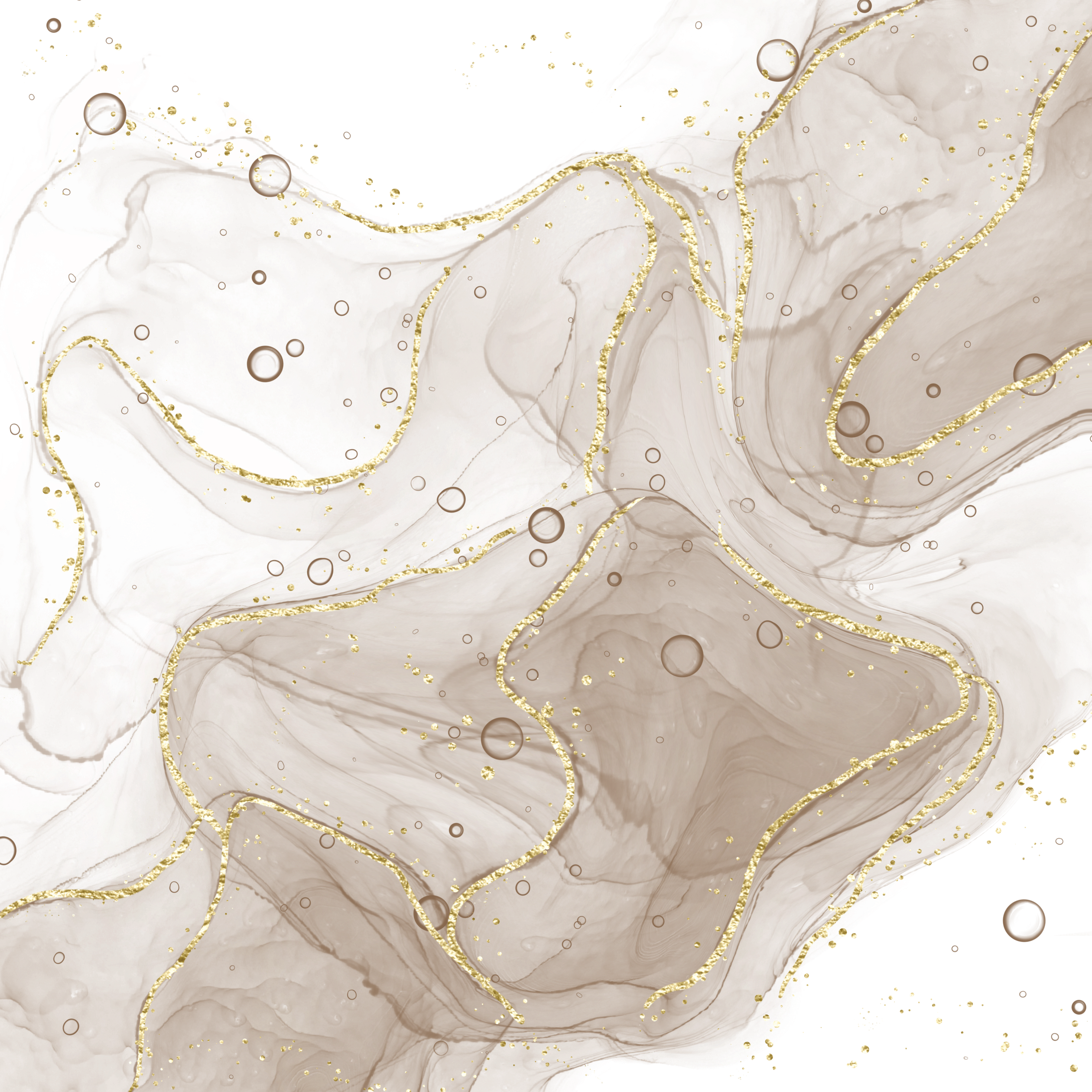 Brown Alcohol Ink and Gold Glitter